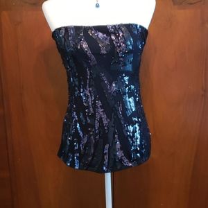 Express brand sequined strapless top size medium
